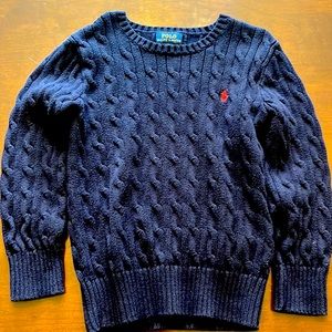 Kids navy blue cable sweater